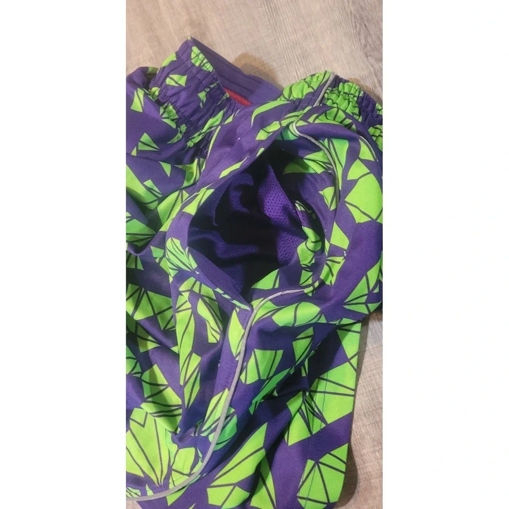 Nike Air Jordan Dri Fit Mens Large Geometric Purple Lime Green Basketball Shorts - Picture 7 of 12